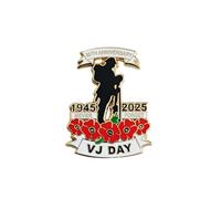 Broche 2025 VJ Day pour 80e anniversaire Lest We Forget 80 Years Victory Over Japan - Décoration pour vétéran - Cadeaux souvenirs, standard, Métal