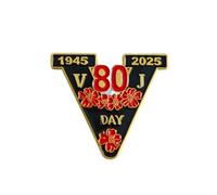 Broche 2025 VJ Day pour 80e anniversaire Lest We Forget 80 Years Victory Over Japan - Décoration pour vétéran - Cadeaux souvenirs, standard, Métal