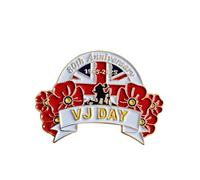 Broche 2025 VJ Day pour 80e anniversaire Lest We Forget 80 Years Victory Over Japan - Décoration pour vétéran - Cadeaux souvenirs, standard, Métal