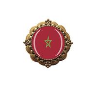Broche 3D Drapeau du Maroc en verre et cristal en métal souvenir homme femme vêtements décoration Saint-Valentin cadeau d'anniversaire