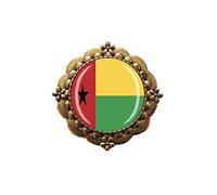 Broche 3D Drapeau Guinée Bissau en verre et cristal en métal souvenir homme femme vêtements décoration Saint-Valentin cadeau d'anniversaire