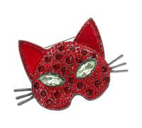Broche à bijoux en forme de tête de chat étincelante style vintage, accessoires uniques faits à la main pour tenues, taille unique, Comme décrit