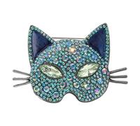 Broche à bijoux en forme de tête de chat étincelante style vintage unique faite à la main pour tenues, taille unique, Comme décrit