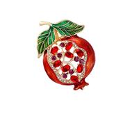 Broche à breloque unique en forme de grenade - Style polyvalent - Ornement de poitrine - Pour tenues formelles décontractées - Épinglette élégante en forme de grenade