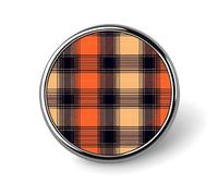 Broche à carreaux pour Halloween, motif tartan des années 70, jolie épingle à revers, badge rond en métal, pour veste, chapeau, sac, accessoires, bijoux