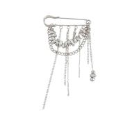 Broche à chaîne à pompons au design irrégulier unique avec des matériaux pour les femmes à la mode Utilisation polyvalente comme broche ou chaînes de pantalon Broche CCB, taille unique, comme décrit