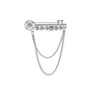 Broche à chaîne en strass, broche longue avec gland n métal à la mode pour accessoires distinctifs pour chemises pour hommes, One Size, Acrylonitrile butadiène styrène