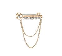 Broche à chaîne en strass, broche longue avec gland n métal à la mode pour accessoires distinctifs pour chemises pour hommes, One Size, Acrylonitrile butadiène styrène