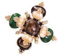 Broche à Châle Croix Baroque en Perles, Alliage, Rétro