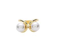 Broche à clip en soie double perles pour femmes et filles de 10 mm avec perle artificielle papillon, nœud, châle, écharpe, bague de doigt taille 8, délicate fête des mères, anniversaire, mariage,