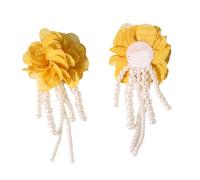 Broche à coudre en forme de fleur pour robe de mariée, rideau, écharpe, accessoires de décoration en dentelle, perles, glands