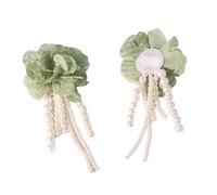 Broche à coudre en forme de fleur pour robe de mariée, rideau, écharpe, accessoires de décoration en dentelle, perles, glands