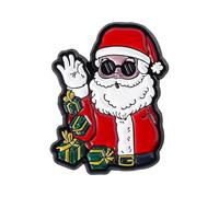 Broche à fermoir émaillé Père Noël pour la décoration et la célébration des tenues de vacances Cadeau pour la fête de Noël