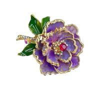 Broche à fleur de pivoine à la mode pour femmes, avec émail et perles, accessoire polyvalent pour toute tenue élégante Broche à fleur de pivoine