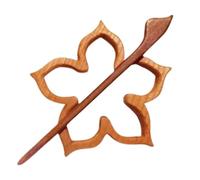 Broche à foulard en bois massif sculpté à la main - Motif chat, renard, écureuil - Boîte cadeau pour anniversaire, 4*4*0.2, Bois