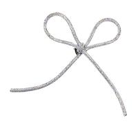 Broche à la mode avec nœud papillon étincelant - Revers vers l'avant - Pour les tenues de femmes et les célébrations - Collier décoratif, taille unique, Comme décrit