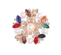 Broche à la mode avec perles et cristaux multi-usages style coréen bijoux pour elle occasions spéciales Broche coréenne en strass, taille unique, Comme décrit