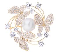 Broche à la mode, broche papillon pour femmes | Broche en alliage de fleurs de perles élégantes - Broche Fournitures de vêtements de fête pour grand-mère, fille, petite amie