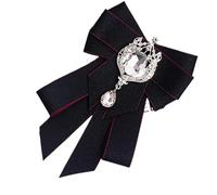 Broche à nœud en cristal pour robes et manteaux, cravate tendance, accessoires de bijoux pour tenues élégantes, broche nœud en cristal, Einheitsgröße, comme décrit