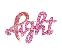 Broche à paillettes pour la sensibilisation au cancer du sein avec strass roses - Pour lutter contre l'espoir - Ruban rose - Bijoux de soutien inspirants pour femme, Métal, Alliage.