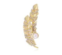 Broche à plumes avec perles - Design élégant - Léger - 7 g - Kirsite - Accessoires pour femmes - Accessoires pour diverses occasions - Idéal pour les cadeaux - Broche pour femme