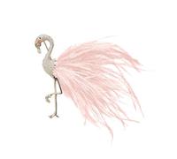 Broche à plumes de flamant rose avec pierres de zircon - Décoration de vêtements pour un usage quotidien, One Size, Comme décrit