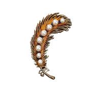 Broche à plumes de paons de style vintage avec strass chatoyants pour les événements formels Accessoires de vêtements de mode Broche Strass, One Size, comme décrit