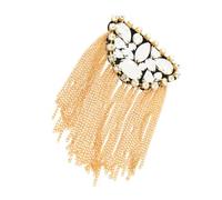 Broche à Pompon en Alliage et Acrylique, Épaulette Métallique | Finition Électroplaquée, Style Exagéré, Usage pour Tenues de Scène et Valises, Accessoire Polyvalent