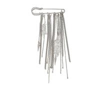 Broche à pompons en chaîne en métal portable et légère, confortable pour un usage quotidien, facile à transporter sur les vêtements sans fardeau, broche à pompons en chaîne en métal tendance