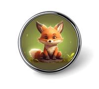 Broche à revers, broche tendance, badge bouton mignon, petit renard rond, bouton décoratif pour chapeau, chemise, vêtements,