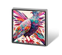 Broche à revers colorée Pigeon Qinglong pour homme et femme, carrée et tendance, en émail, en alliage d'aluminium, pour chapeaux, chemises, sacs, vestes et accessoires.