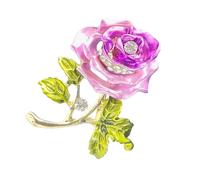 Broche à revers de rose raffinée de couleur robuste facile à porter pour les fêtes, fournitures et spectacles sur scène Accessoire Creative Flower Badge, taille unique, comme décrit