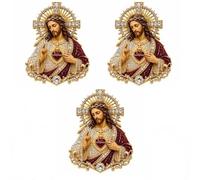 Broche à revers du Sacré-Cœur de Jésus, Vierge Marie, cadeau religieux d'inspiration catholique for hommes et femmes, décoration d'autel de maison de baptême d'église(3PCS-b)