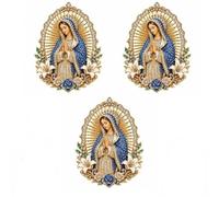 Broche à revers du Sacré-Cœur de Jésus, Vierge Marie, cadeau religieux d'inspiration catholique for hommes et femmes, décoration d'autel de maison de baptême d'église(3PCS-A)
