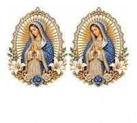 Broche à revers du Sacré-Cœur de Jésus, Vierge Marie, cadeau religieux d'inspiration catholique for hommes et femmes, décoration d'autel de maison de baptême d'église(2PCS-B)