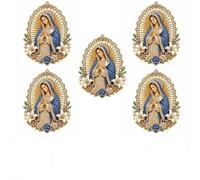 Broche à revers du Sacré-Cœur de Jésus, Vierge Marie, cadeau religieux d'inspiration catholique for hommes et femmes, décoration d'autel de maison de baptême d'église(5PCS-A)