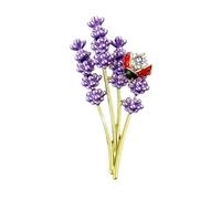Broche à revers en forme de coccinelle lavande pour robe, écharpe, chapeau, huile qui coule, insecte, fleur, épingle formelle, fête, mariage, vêtements élégants, Alliage, Pierre secondaire