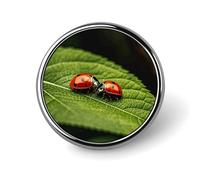 Broche à revers en forme de feuilles et de coccinelle pour homme, motif pièce d'échecs marron, jolie broche tendance en émail, en alliage d'aluminium pour chapeaux, chemises, sacs, vestes et accessoir