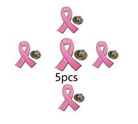 Broche à revers en ruban rose pour cancer du sein, cadeau de sensibilisation en métal émaillé pour raieur de fonds de charité, Badge unisexe 5/10/50/100 pièces
