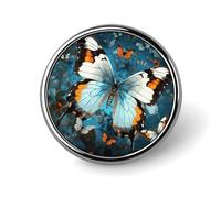 Broche à revers motif fleurs et papillons pour homme, motif girafe et tournesol, joli badge en émail, en alliage d'aluminium, pour chapeaux, chemises, sacs, vestes et accessoires (bouton rond de 2,5