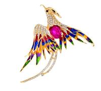 Broche à revers pour, accent d ' oiseau chinois avec finition dorée pour pull, robe ou manteau, tenue à porter quotidien