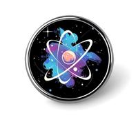 Broche à revers tie-dye sur le thème de la science atomique et de la physique, badge en métal, cadeau, accessoires de décoration