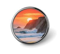 Broche à revers « Vautour noir surplombant un canyon » - Badge mignon