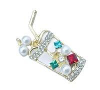 Broche à thé en alliage doré avec strass zircon tasse de boisson broche décorative insigne bijoux élégant votre tendance nouveauté broche pour robes