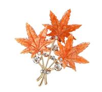 Broche à trois feuilles d ' érable avec fixation à épingle | Feuilles d ' érable en acrylique dans une grappe superposée, cadre doré, accent à épingler pour vêtements et foulards