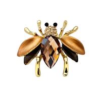 Broche à vêtements en alliage avec strass en forme d'abeille - Broche tendance pour vêtements, bijoux, fête, bal de fin d'année, mariage, décoration de vêtements, Métal, Pierre secondaire