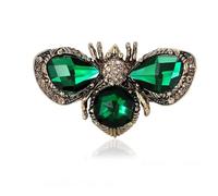 Broche Abeille En Strass Scintillant - Bijou Animal En Cristal De Pour Femmes Et Hommes | épingle à Col Vintage Pour Robe Ou Accessoire | Cadeau Parfait Pour Noël, Anniversaire Et Fêtes (Vert)