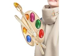 Broche - Accessoire de bijoux d'artiste, design de palette en émail, accessoire de costume de revers, construction en, dos sécurisé, pull, écharpe, manteau, veste, amateurs de peinture