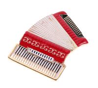 Broche Accordéon Musicale en Alliage Rouge pour Vêtements et Accessoires | Surface Brillante Peinte à Main, Style Rétro, Accessoire Décoratif pour Cardigans, Pulls, École ou Quotidien