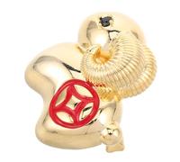 Broche Agneau Dessin Animé Dorée Miroir, Bijou Femme, Cuivre Léger | Finition Polie, Placement Sûr Pulls, Foulards et Paquet en Toile, Style Zodiaque Classique
